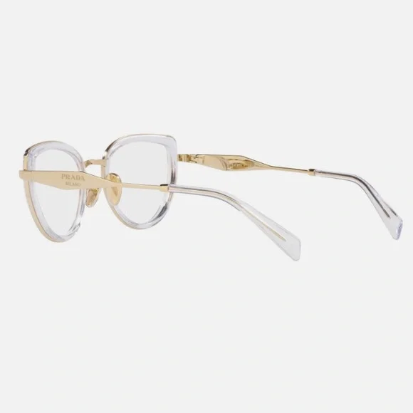 *NWT* Prada Gold/Clear Eyelass Frames